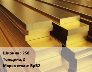 Полоса шина бронзовая 250х2 Марка: БрБ2